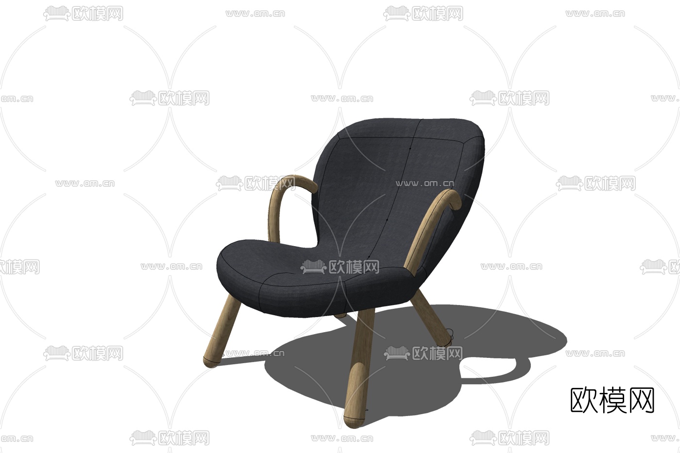 现代单人沙发免费su模型下载