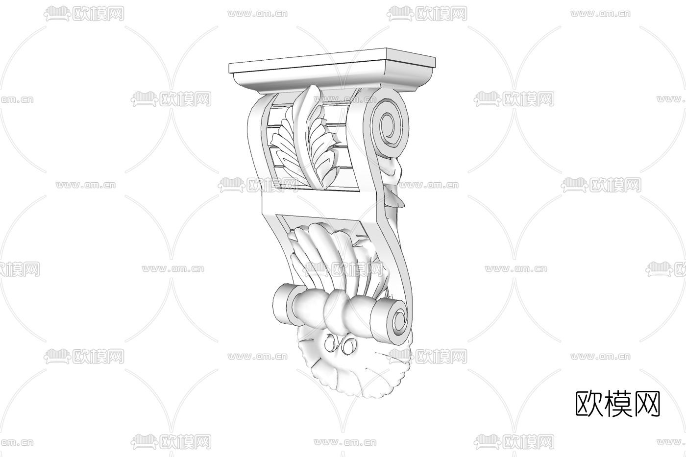 欧式石膏雕花免费su模型下载