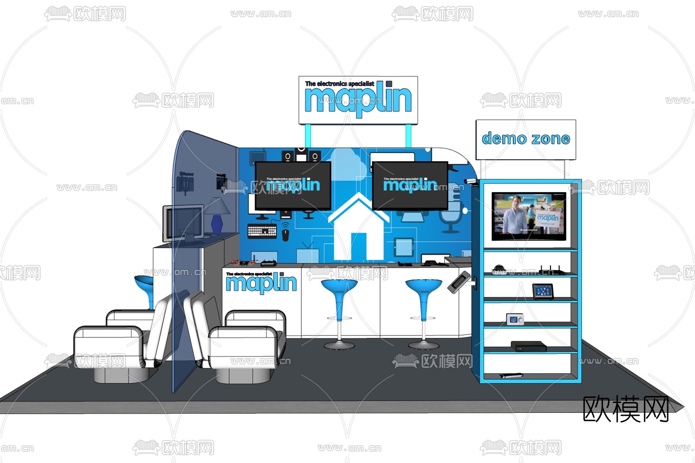 现代手机专卖店免费su模型下载