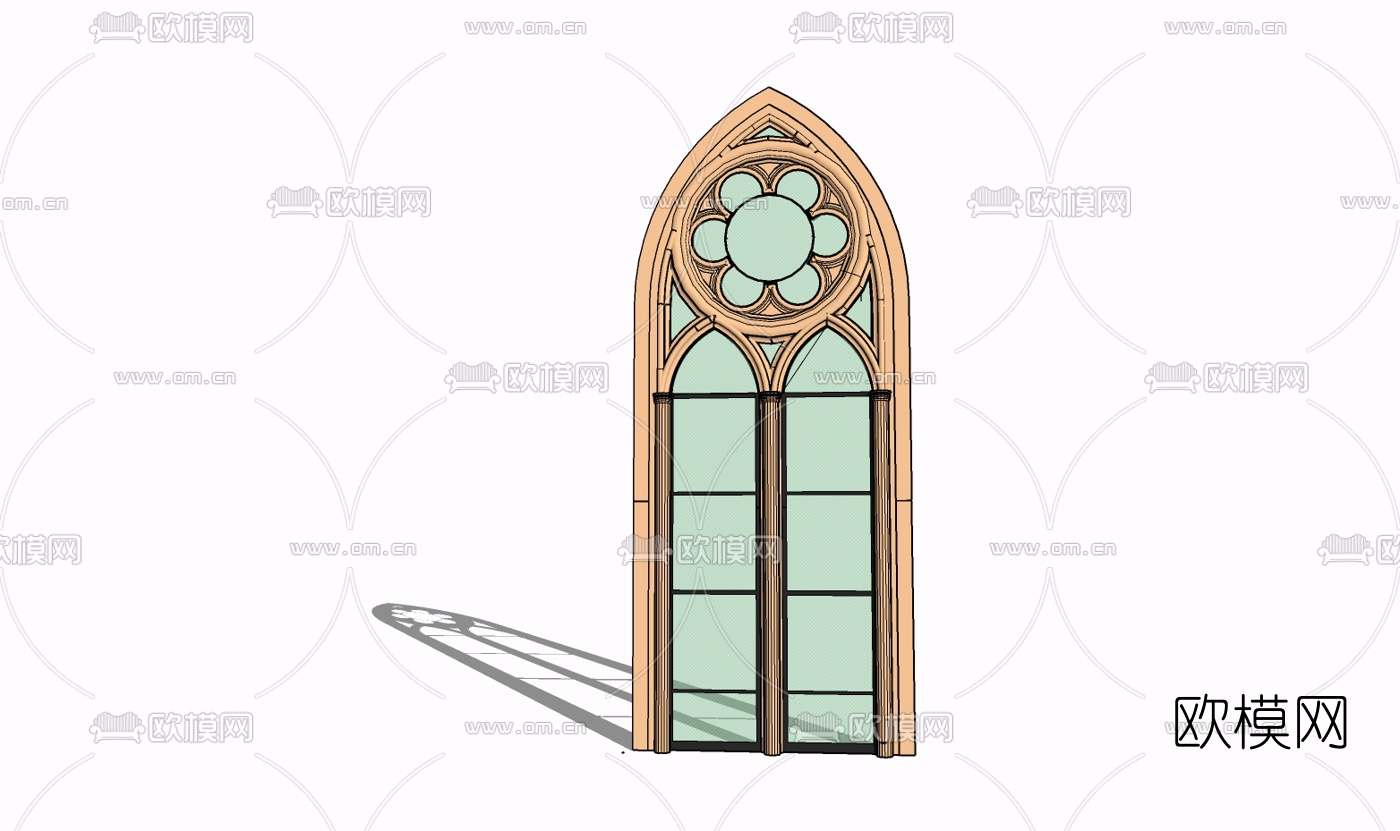 欧式玻璃门免费su模型下载