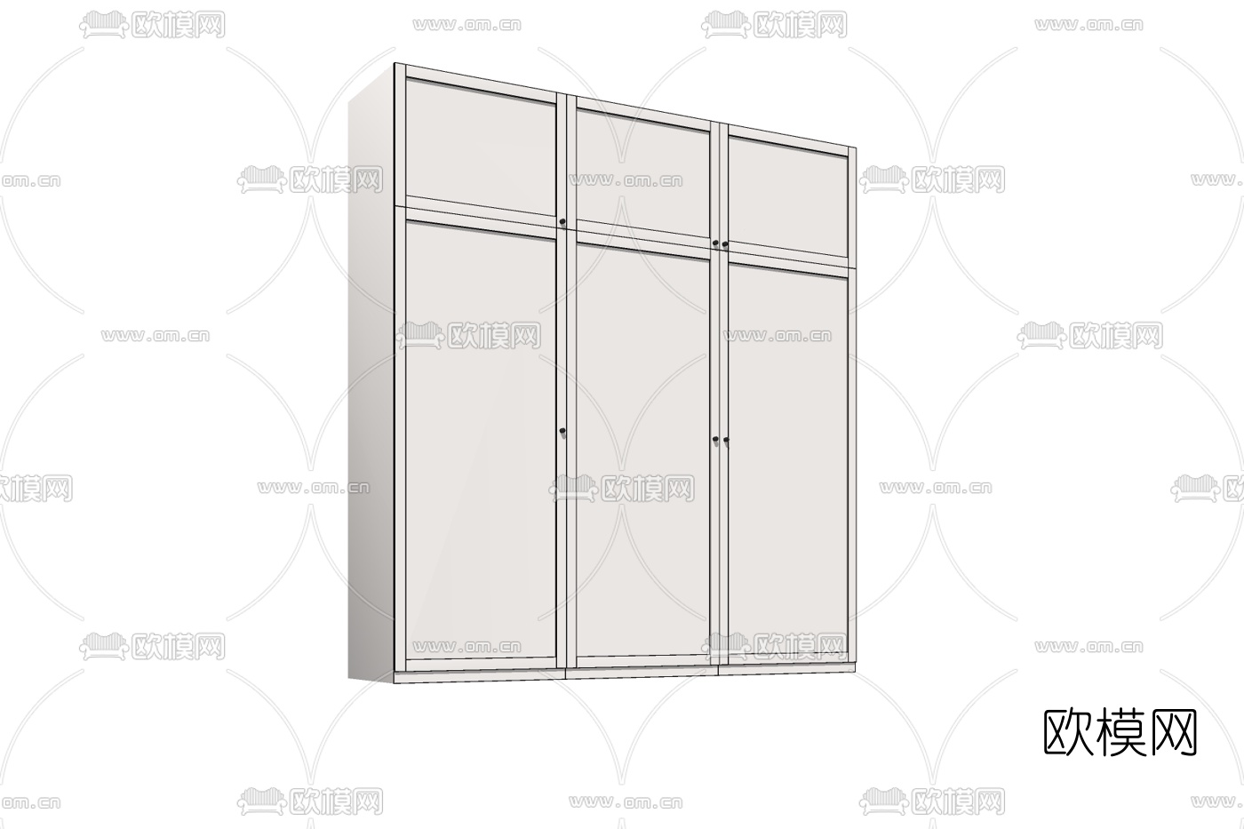 现代衣柜免费su模型下载