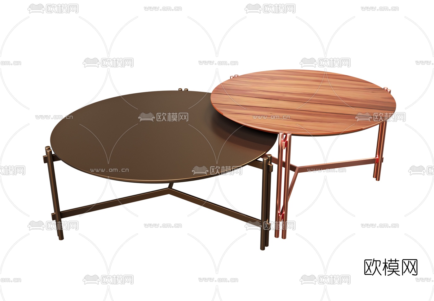 现代金属子母茶几3d模型