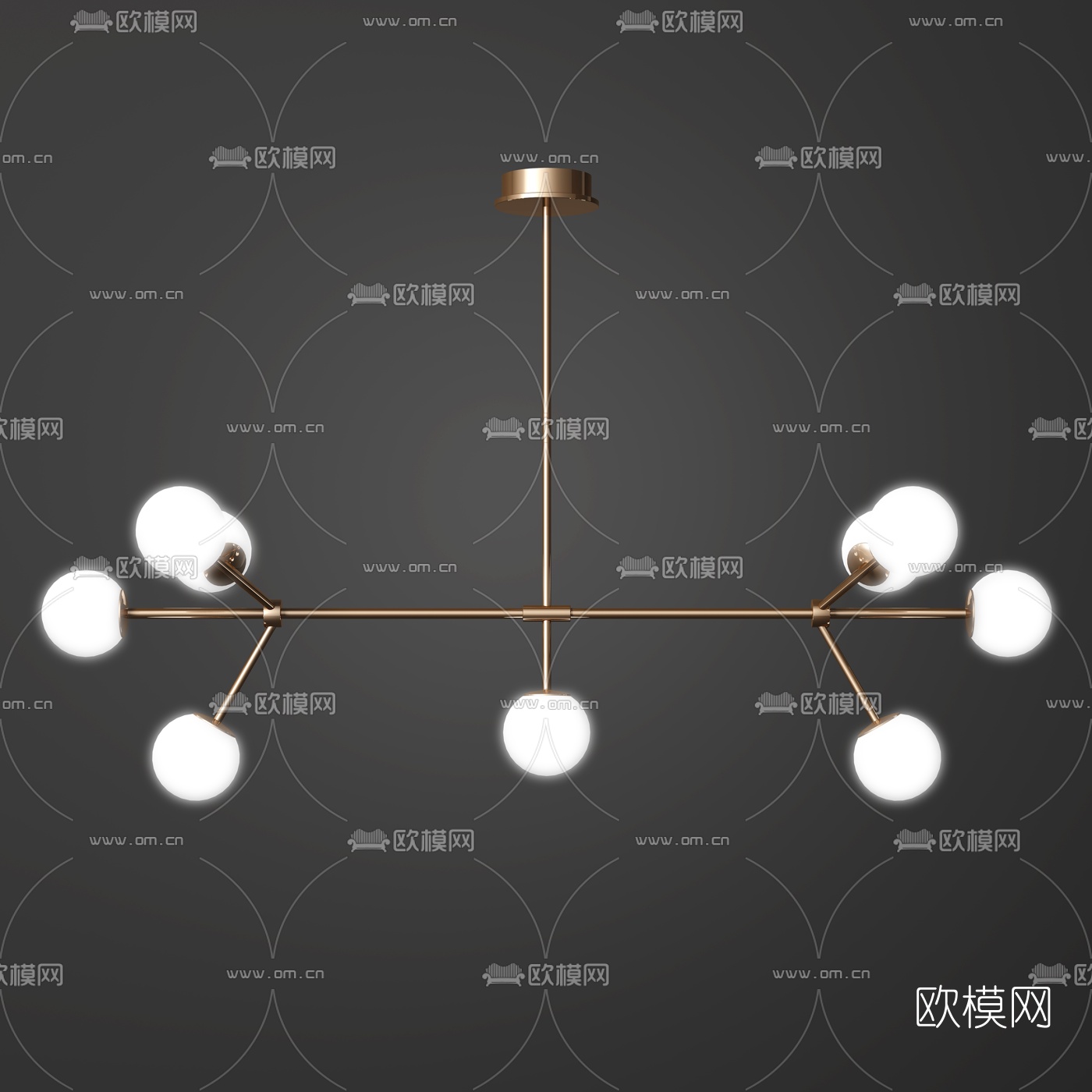 现代金属吊灯组合3d模型