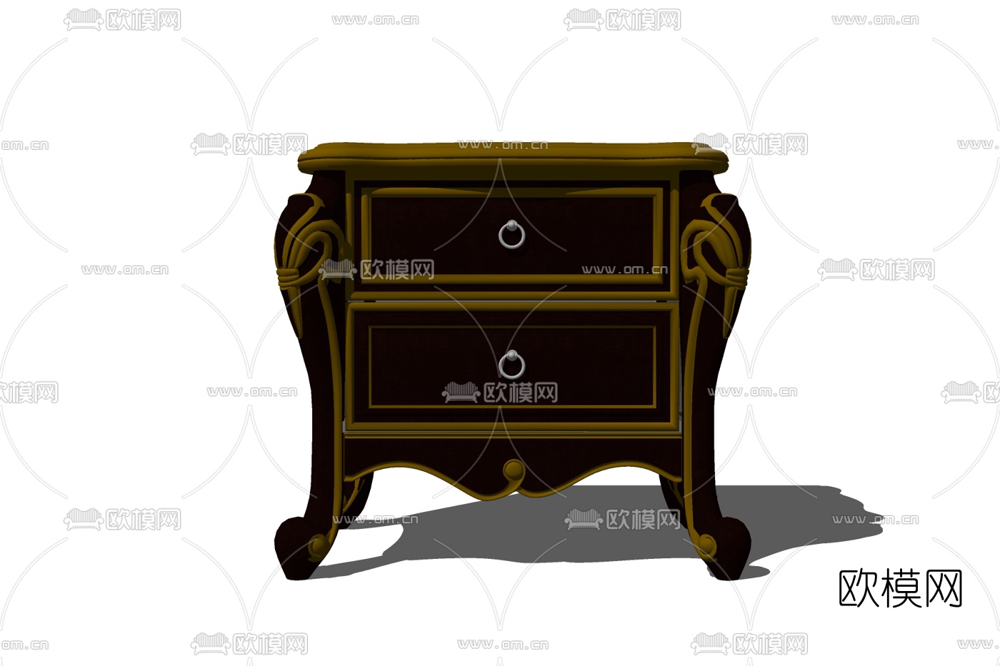 欧式古典床头柜免费su模型下载
