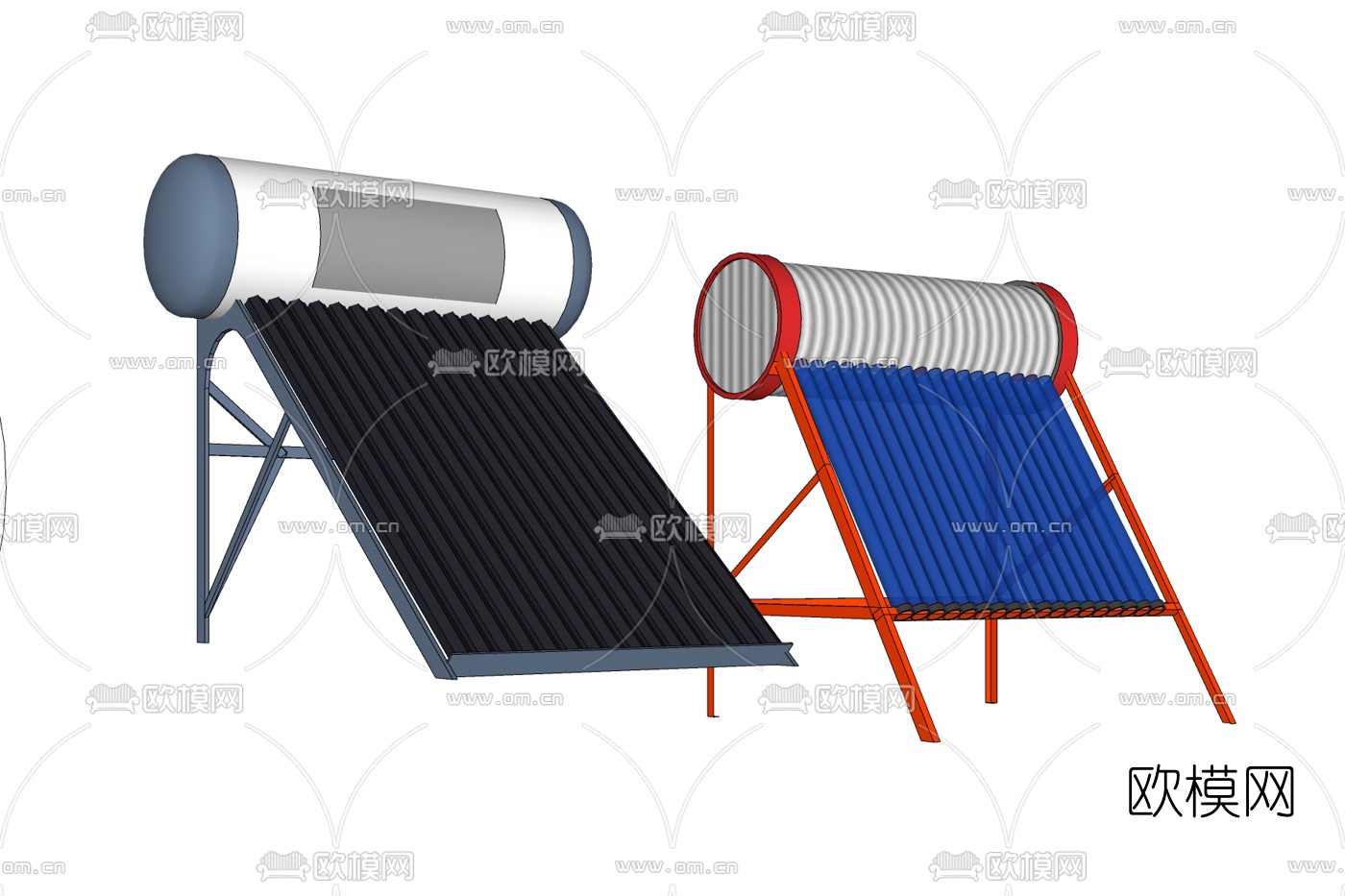 现代太阳能热水器免费su模型下载