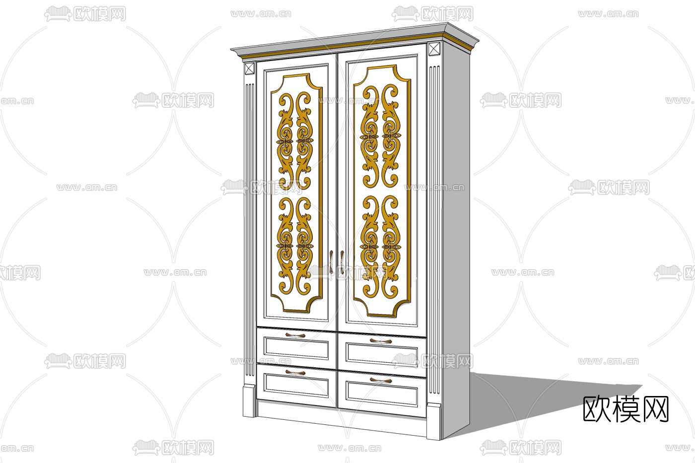 简欧衣柜免费su模型