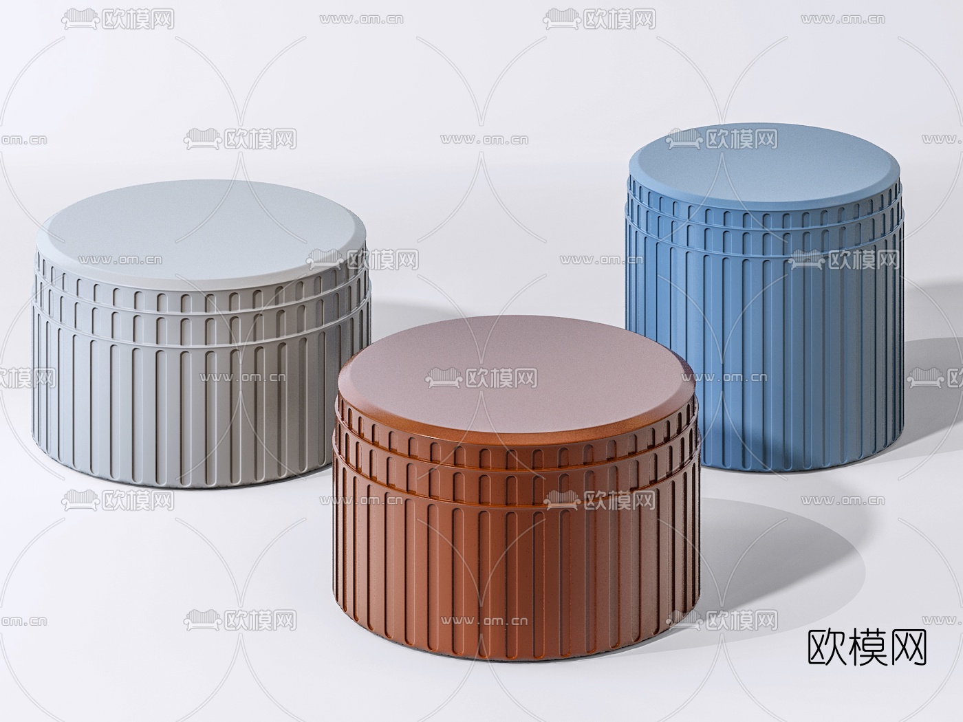 现代圆形矮凳3d模型下载