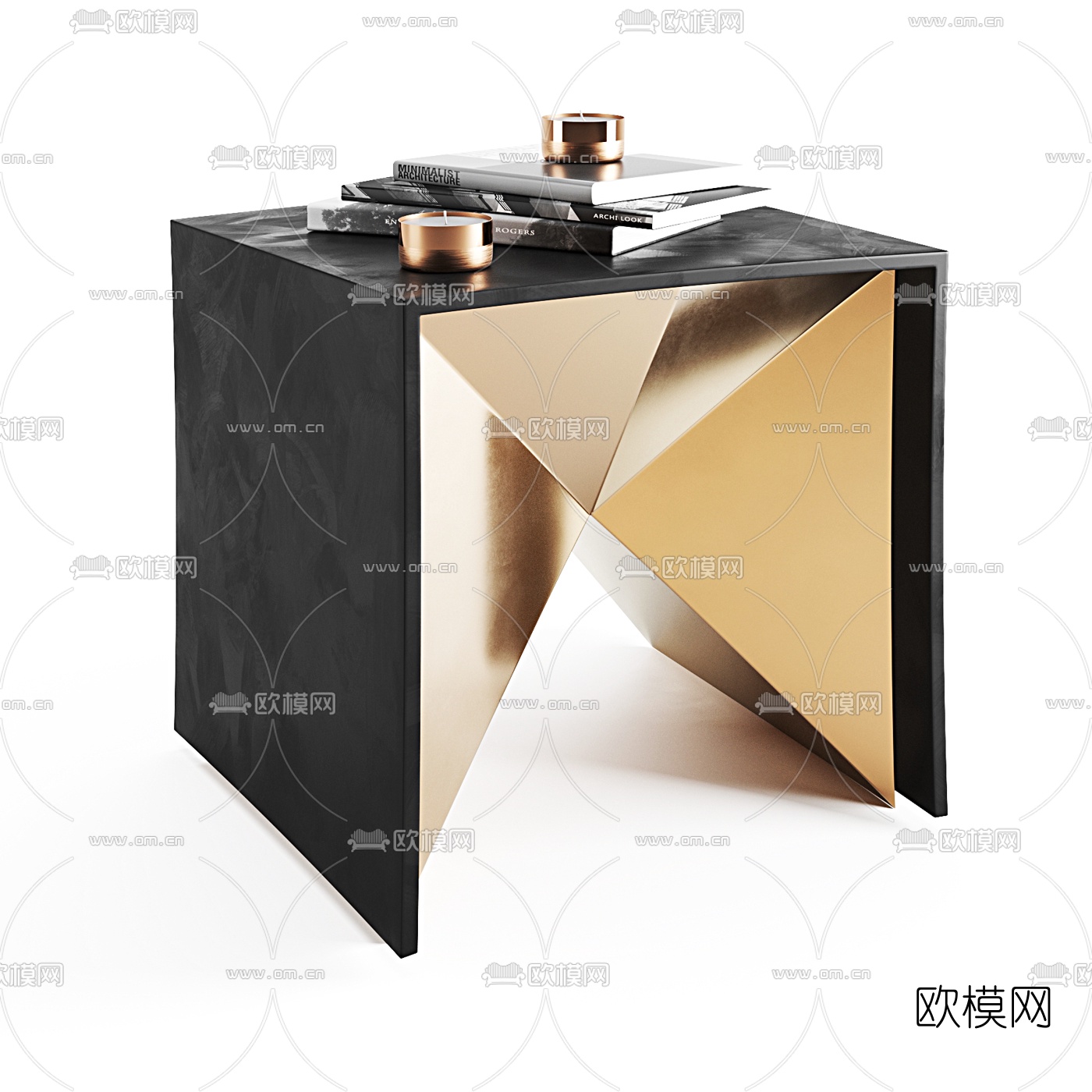 现代金属边几角几3d模型