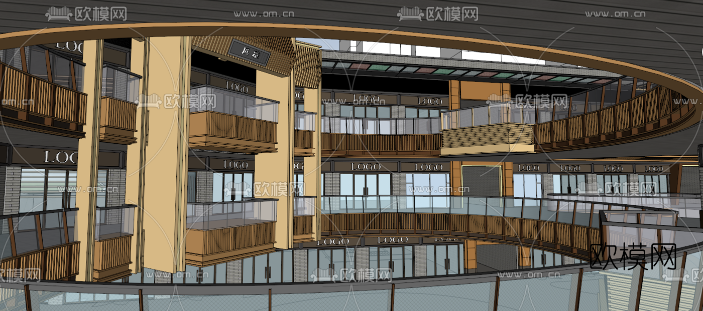 现代商业中心广场su模型下载（渲染图3）