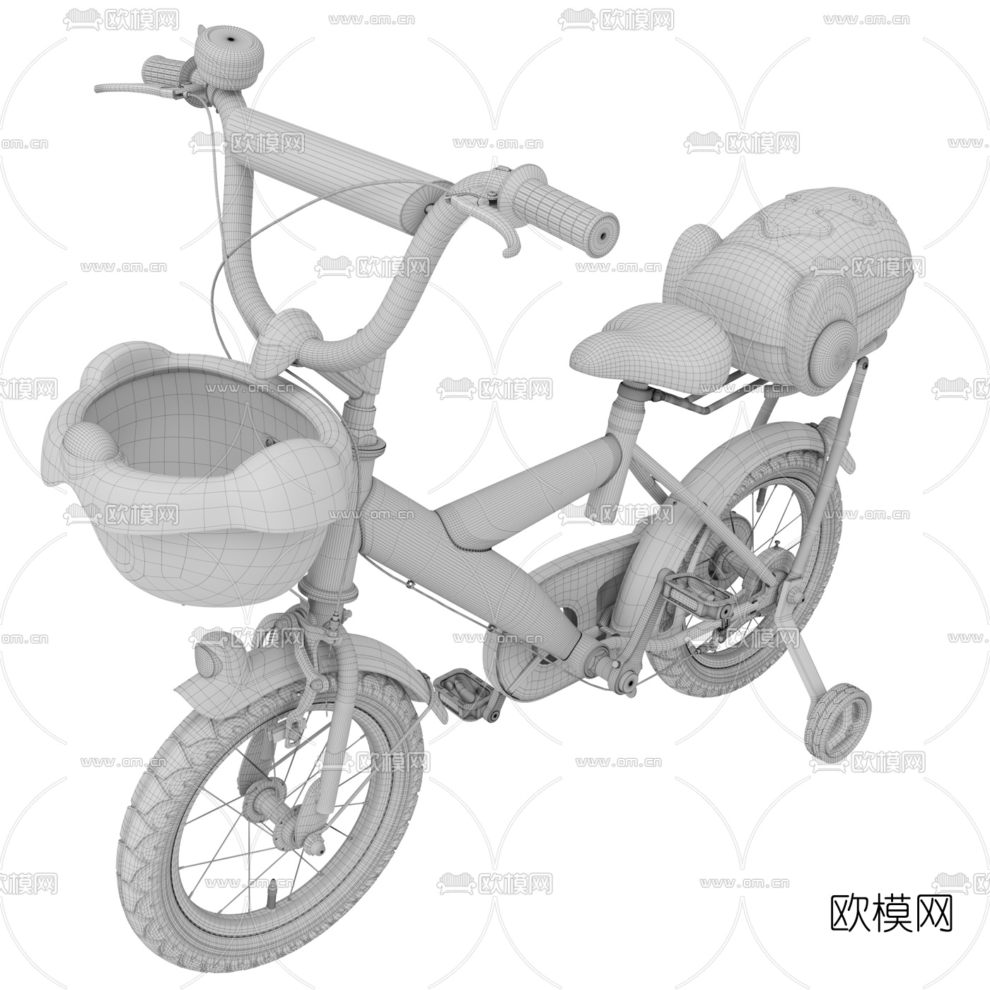 现代儿童自行车3d模型