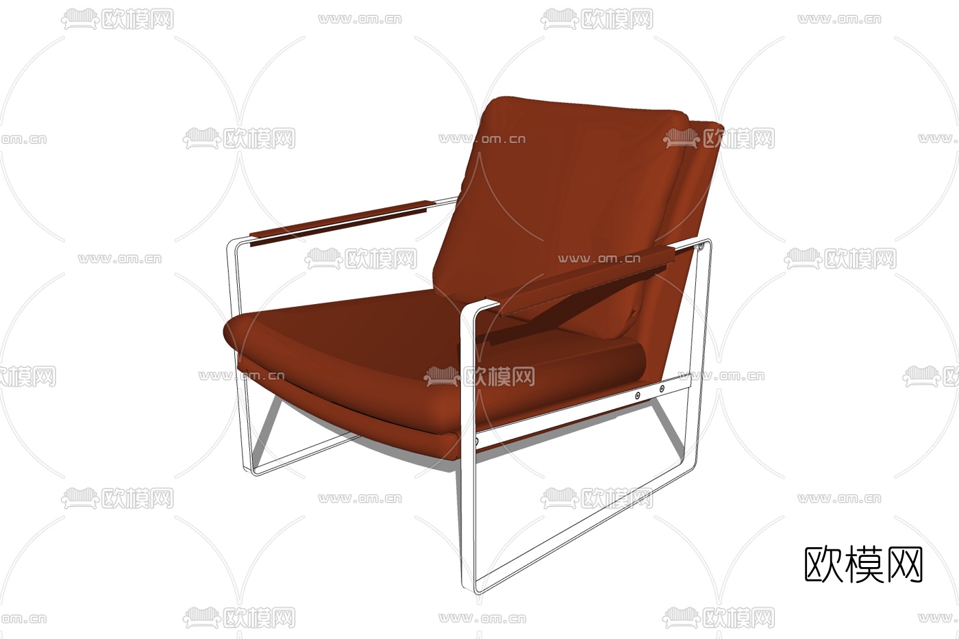 现代单人沙发免费su模型下载