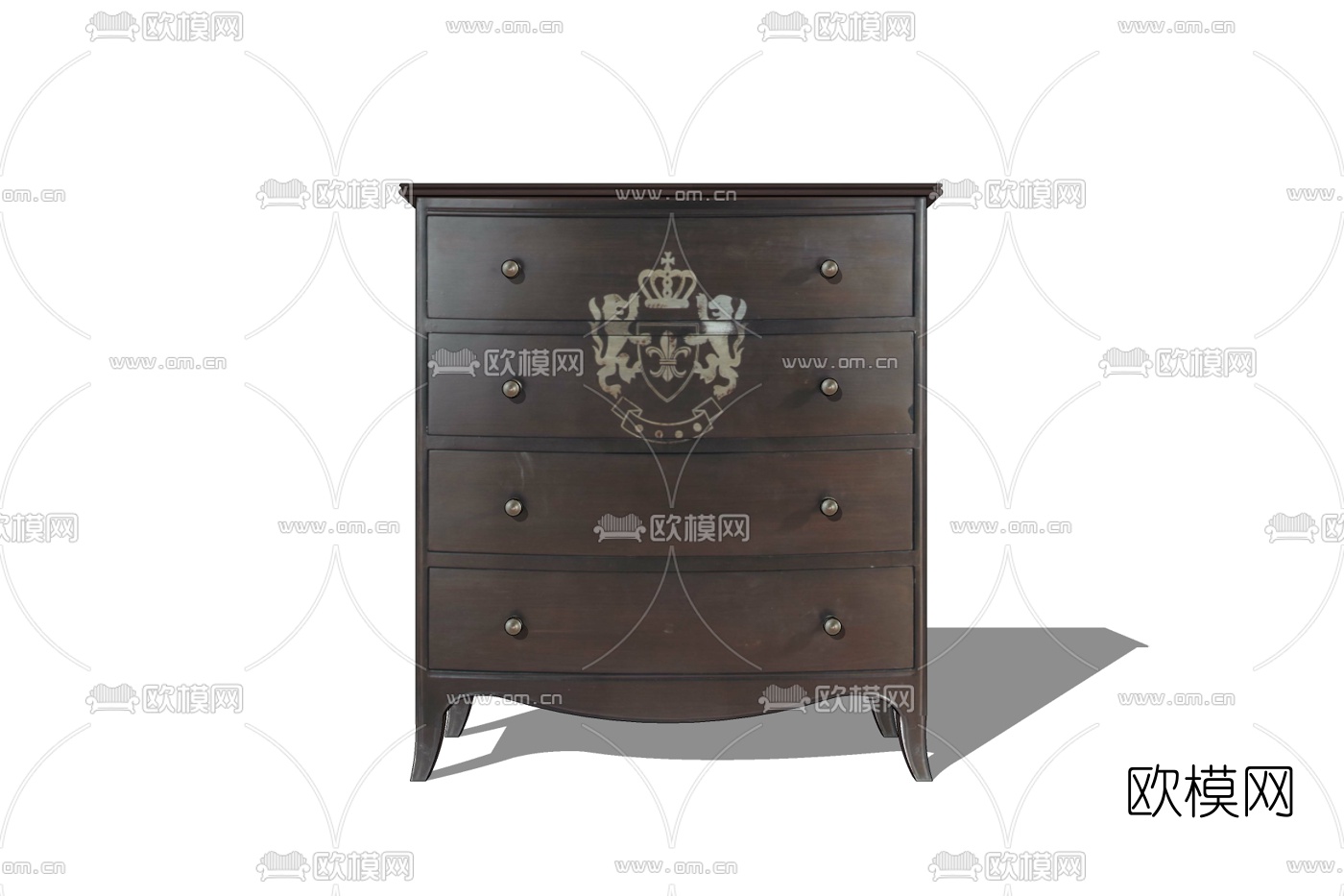 现代实木斗柜免费su模型下载
