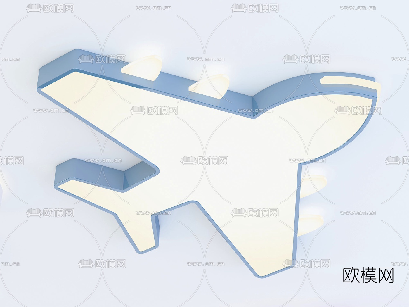 现代花形儿童吸顶灯3d模型下载（渲染图3）