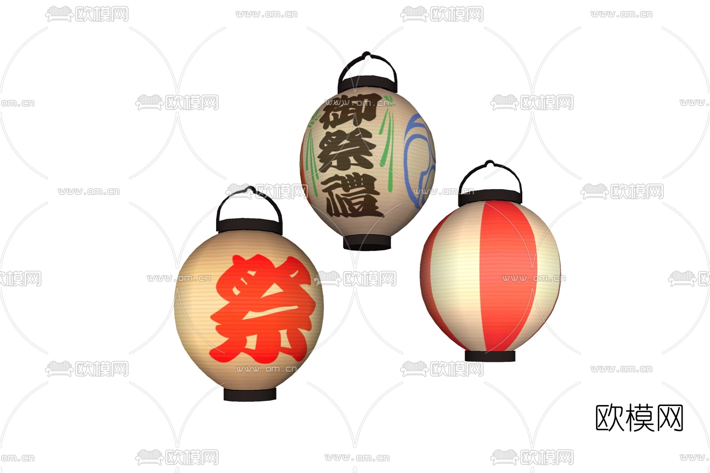 中式灯笼装饰吊灯免费su模型下载