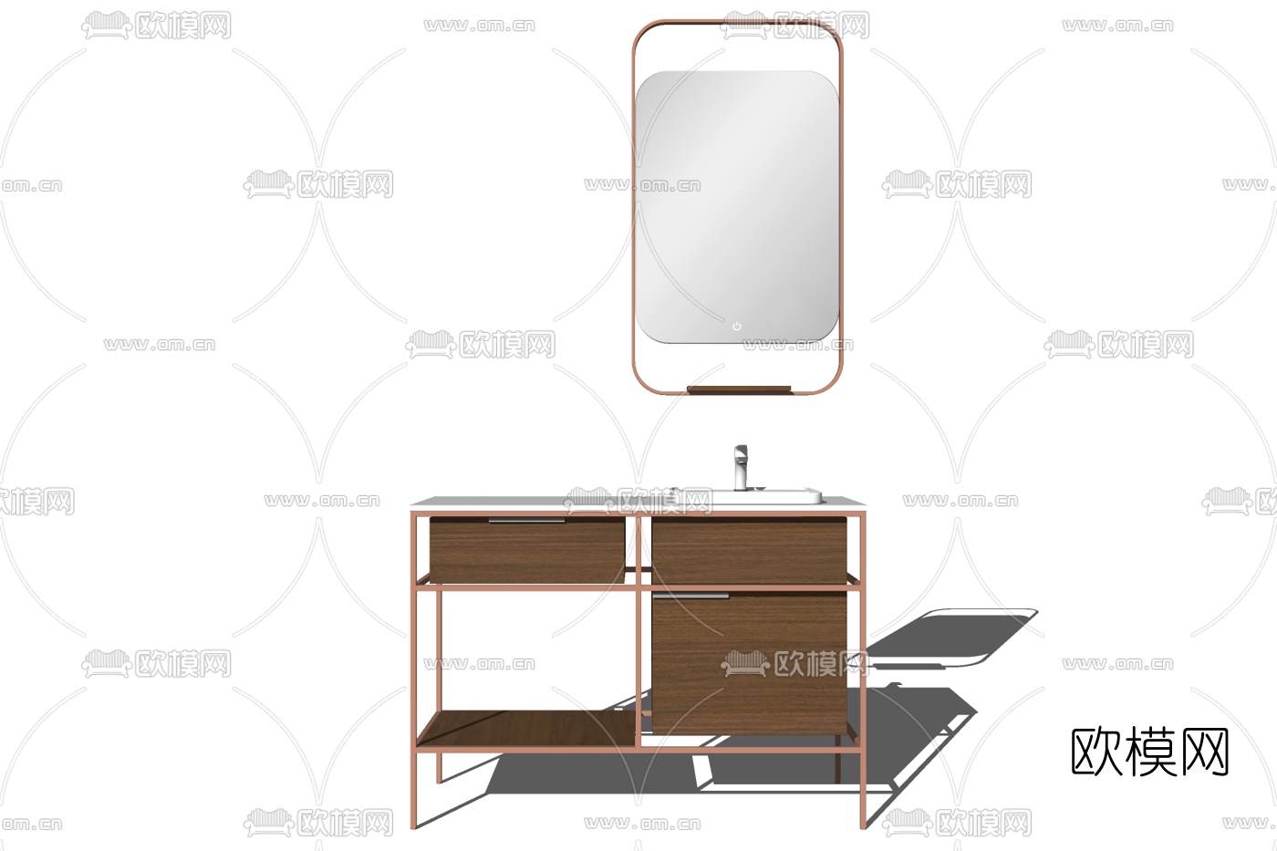 新中式洗手盆免费su模型下载