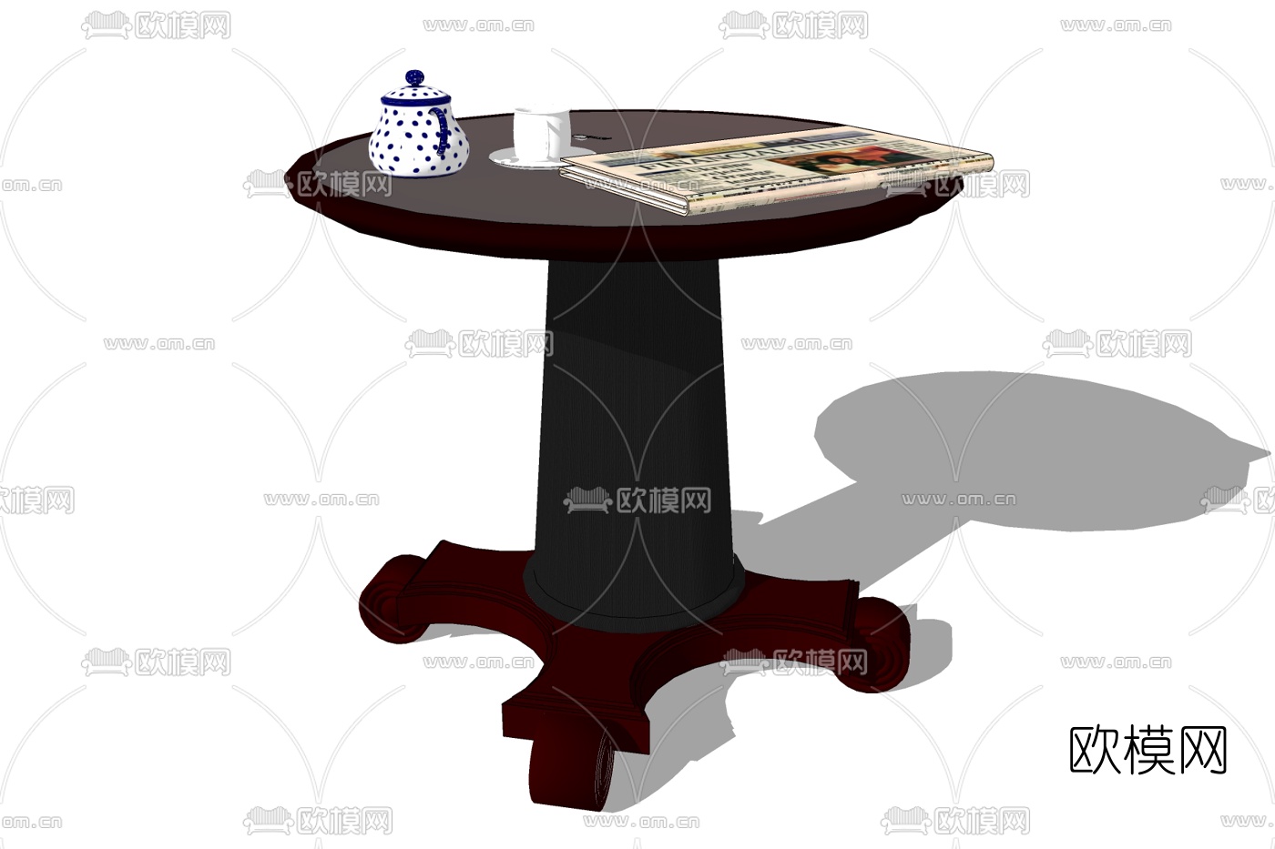 美式圆几免费su模型下载