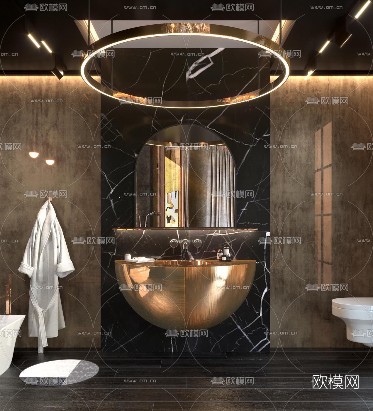 后现代轻奢卫生间3d模型