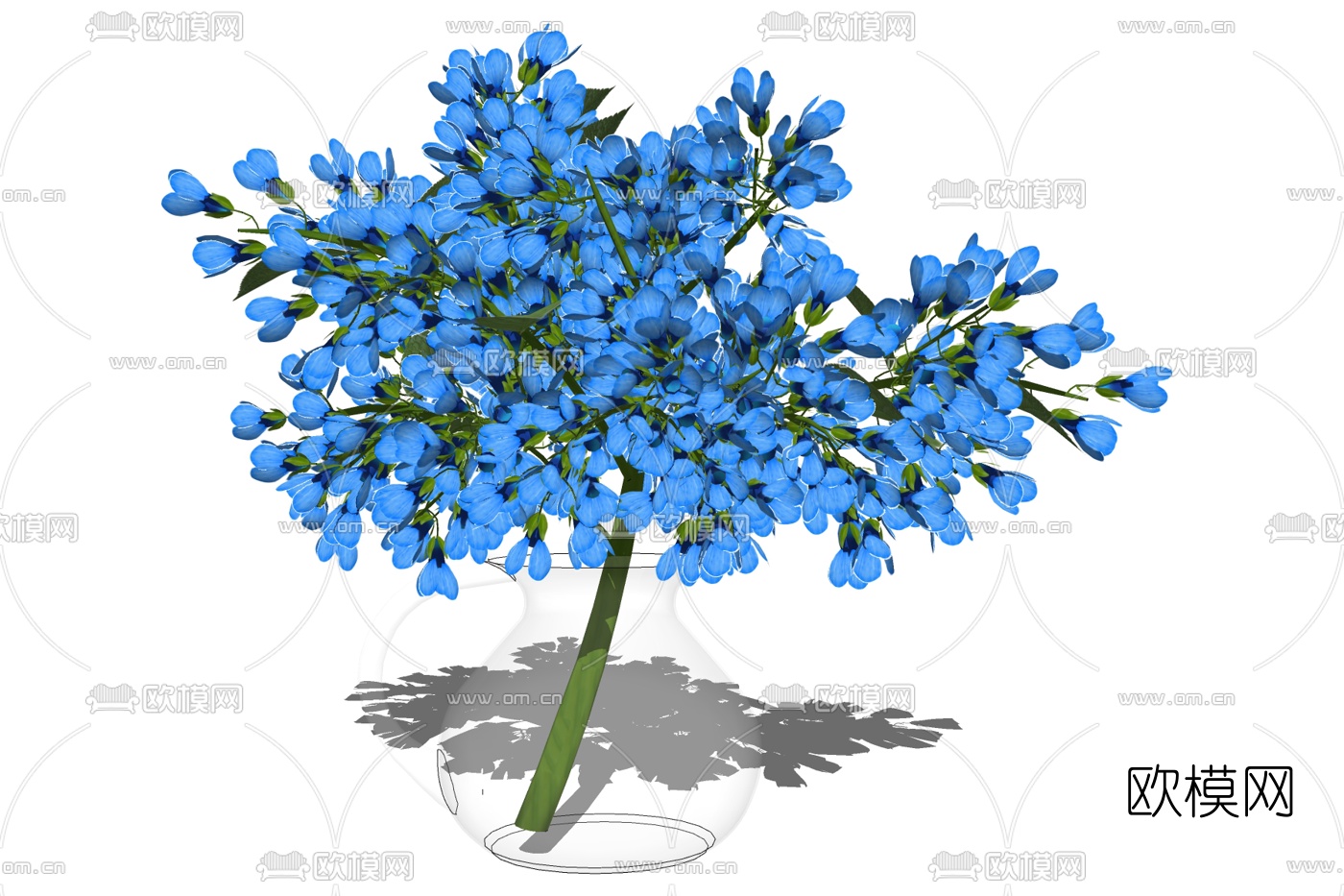 现代花瓶花卉免费su模型下载