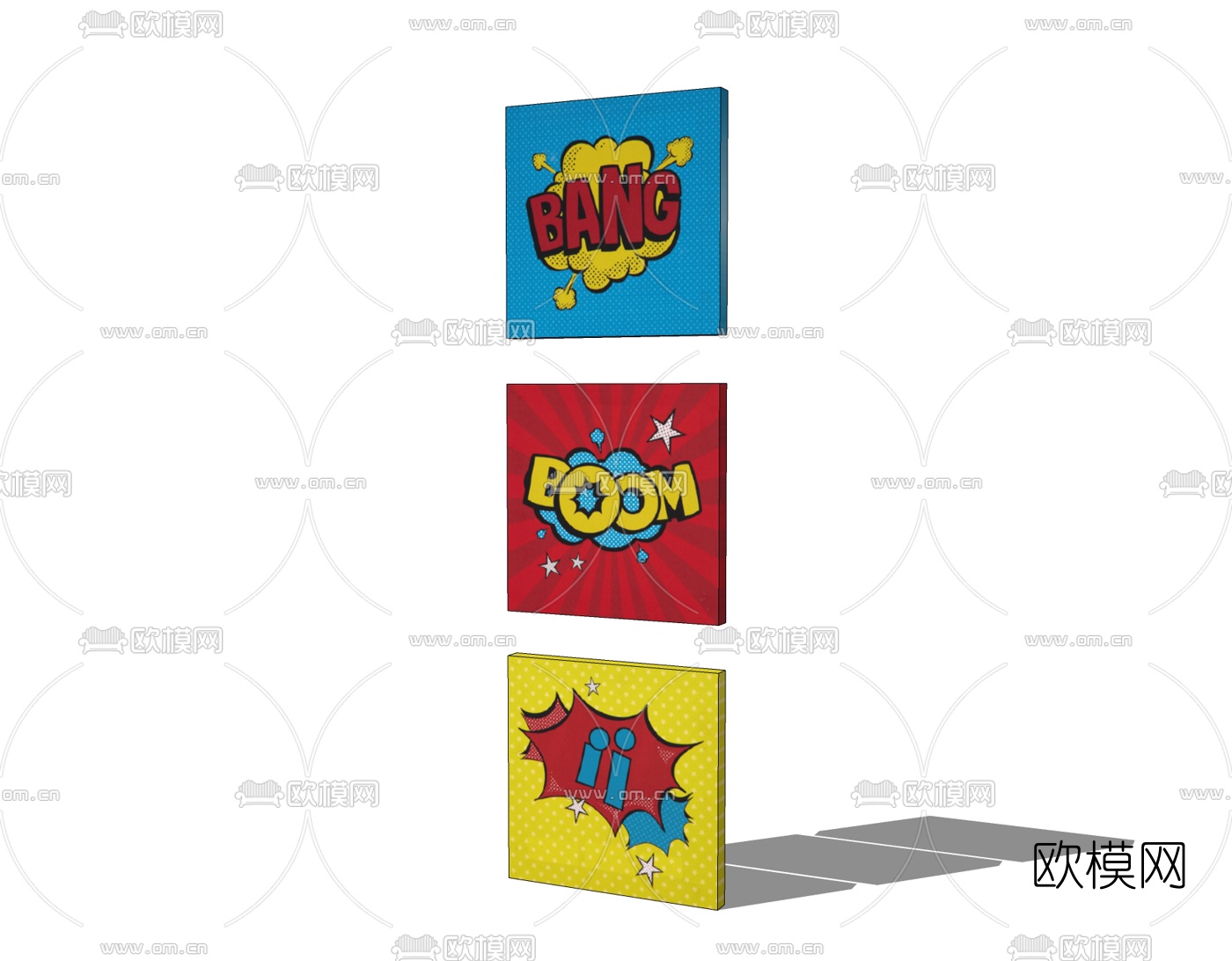 现代儿童挂画免费su模型下载