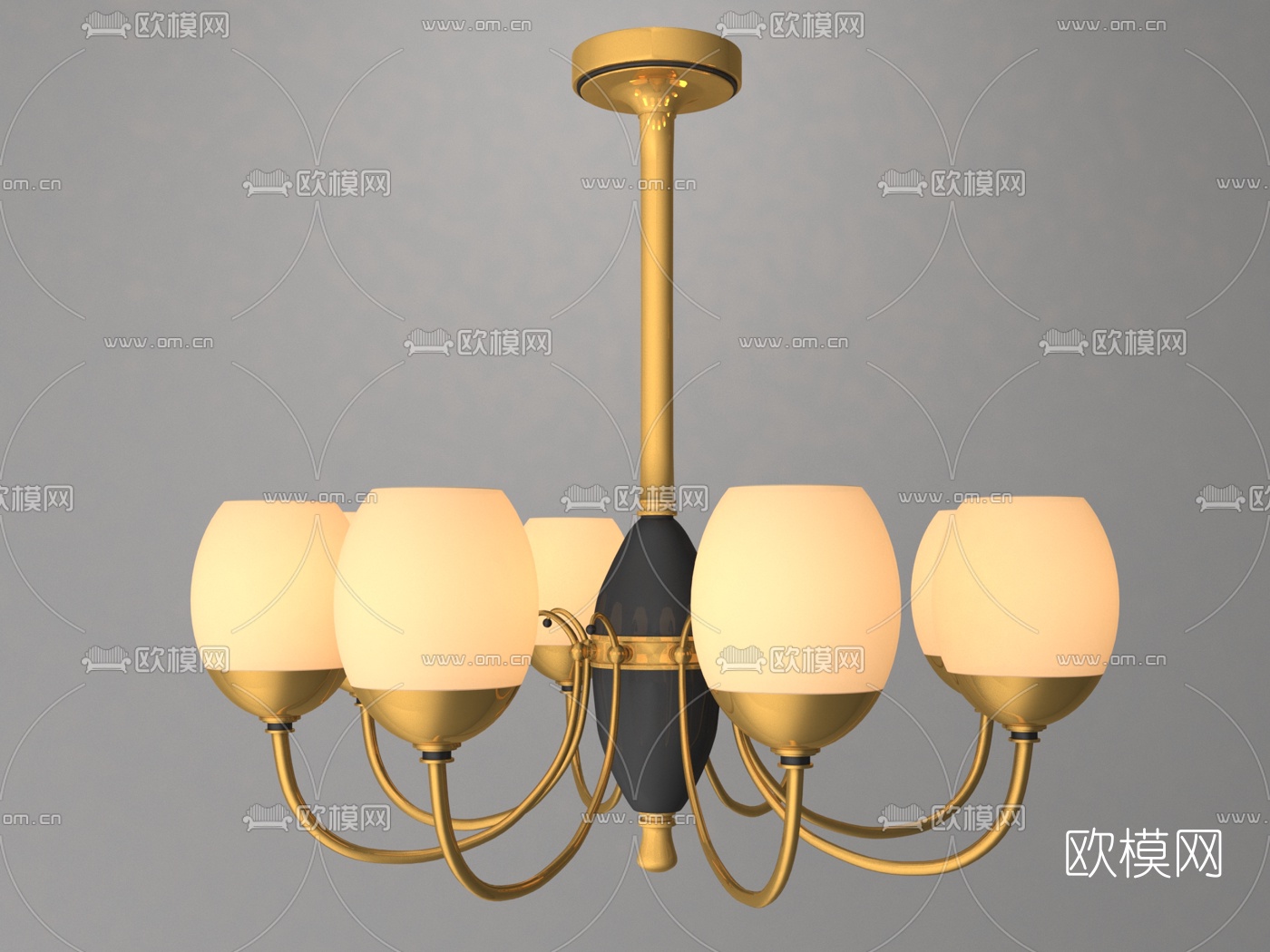 美式金属吊灯3d模型