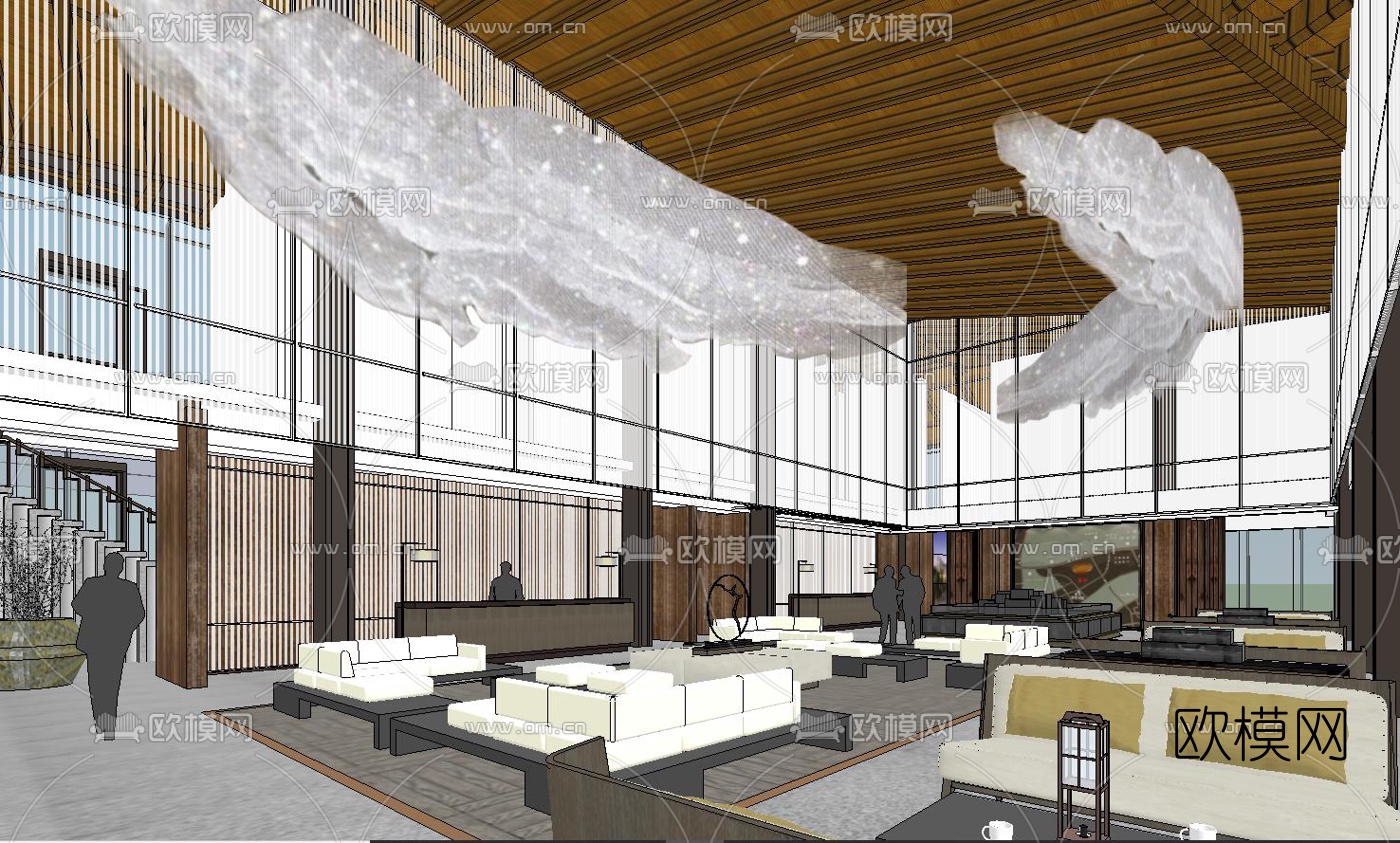 现代售楼处su模型下载