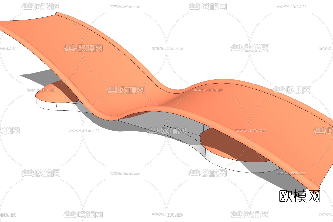 现代户外躺椅免费su模型下载