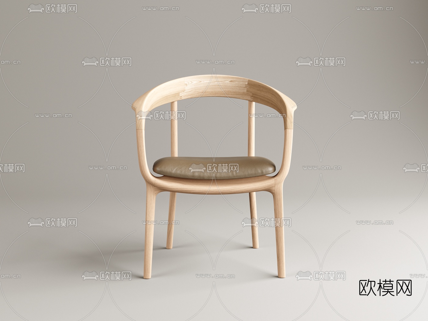 北欧实木单椅3d模型