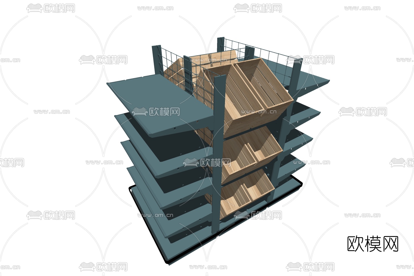 现代超市展示柜免费su模型下载