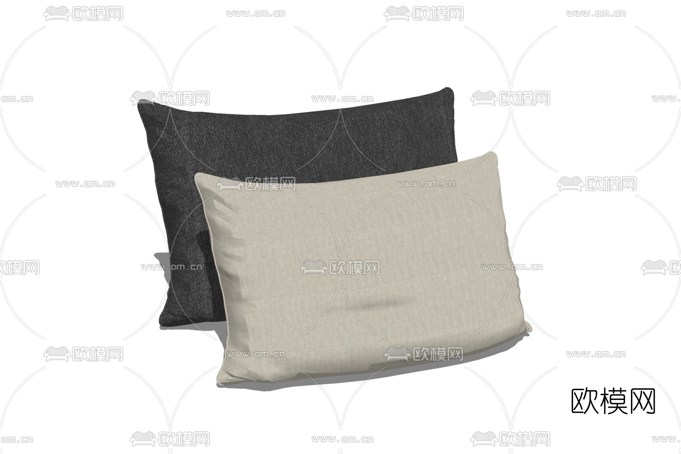 现代布艺抱枕免费su模型下载
