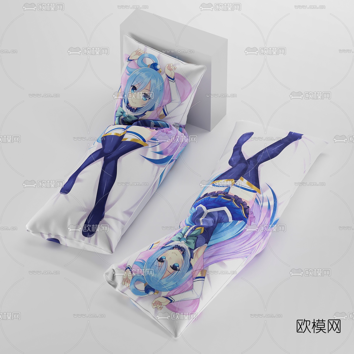 现代卡通抱枕免费3d模型下载（渲染图1）