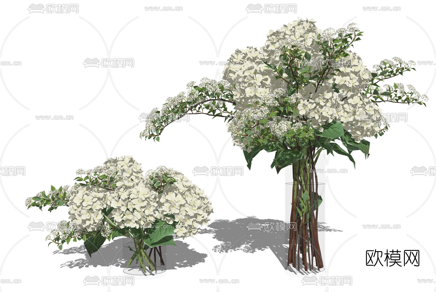 现代花瓶花艺su模型下载