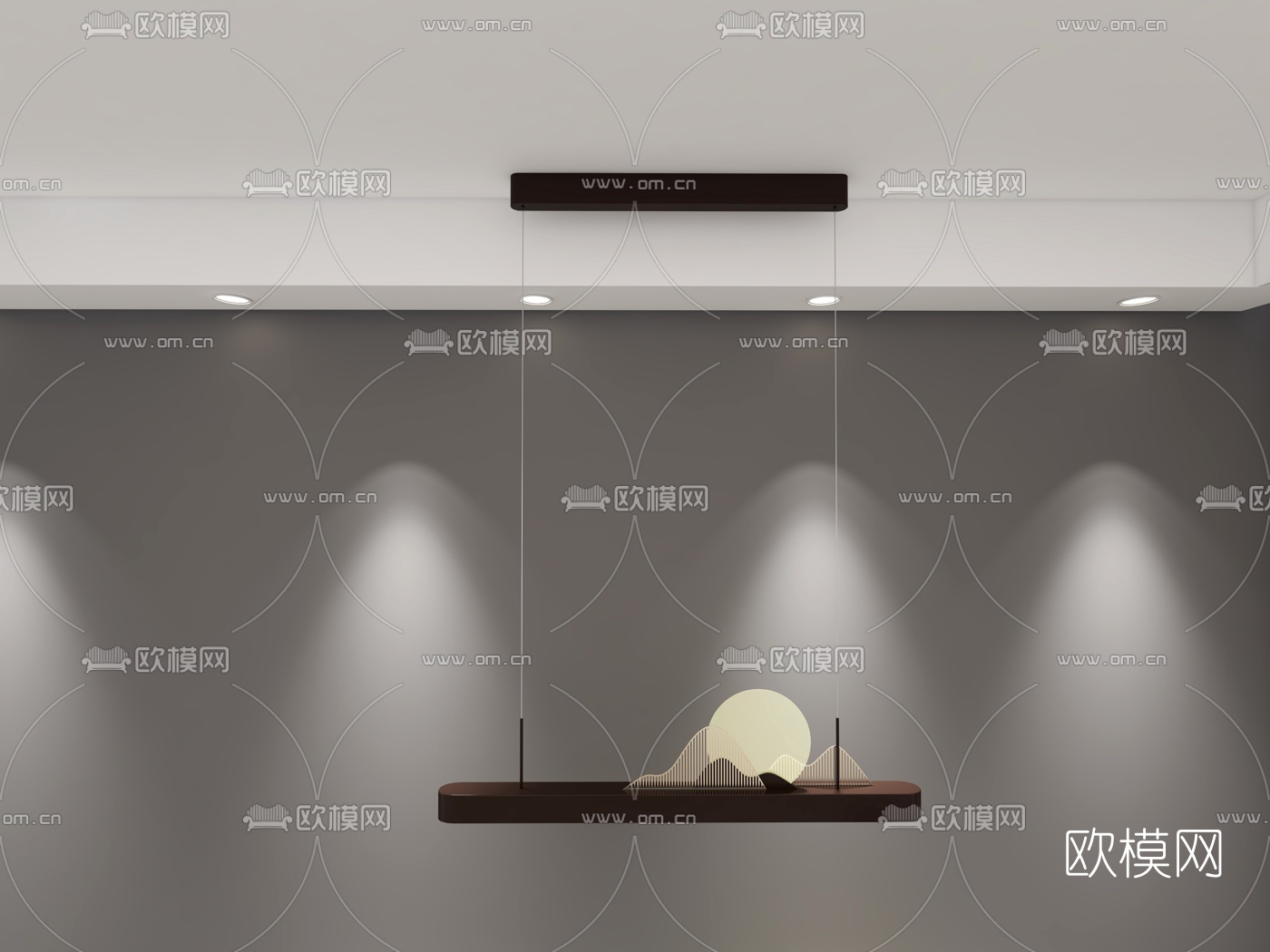 新中式装饰灯免费3d模型下载