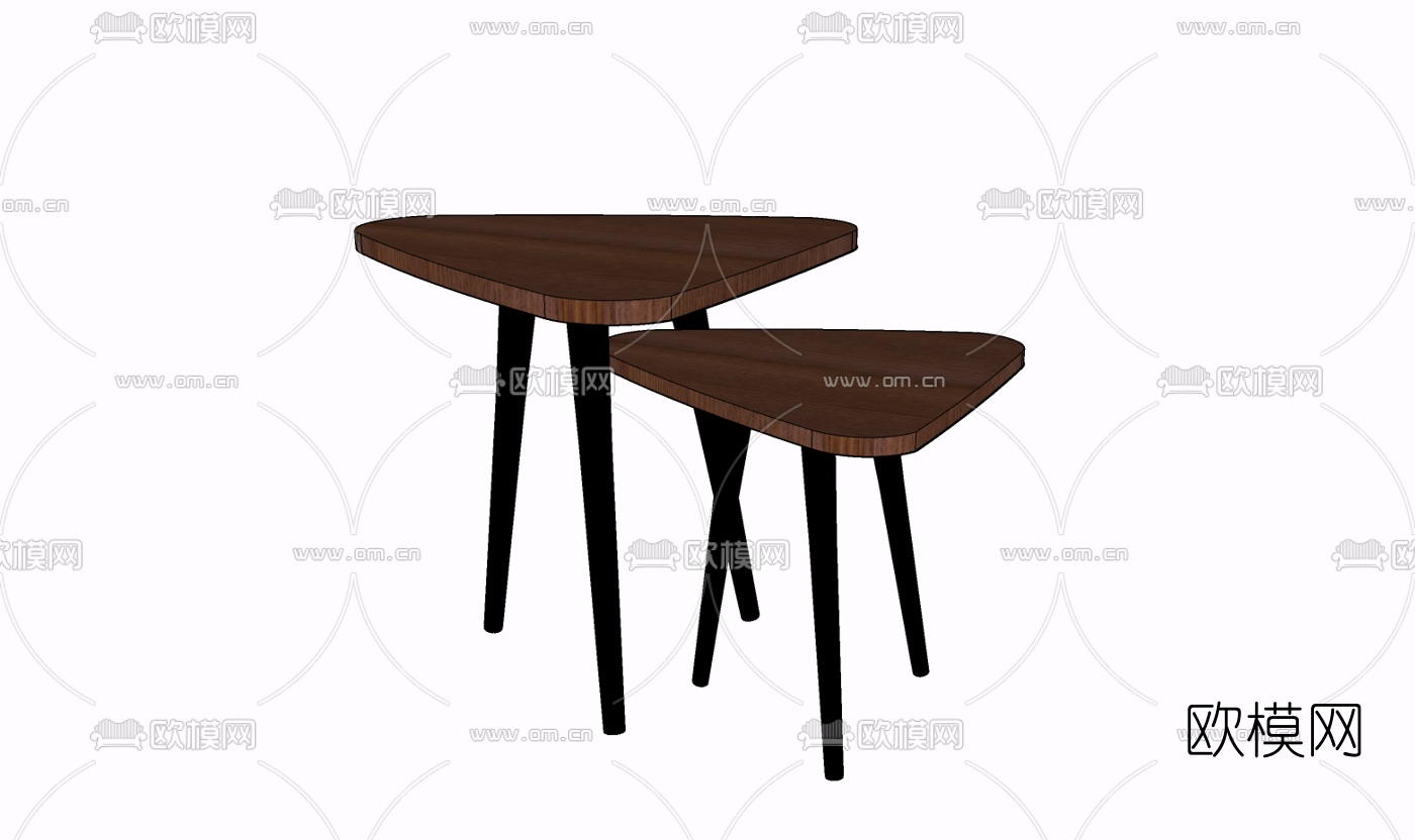 北欧实木边几免费su模型下载