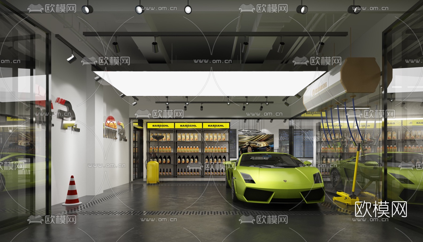 现代汽车美容店3d模型