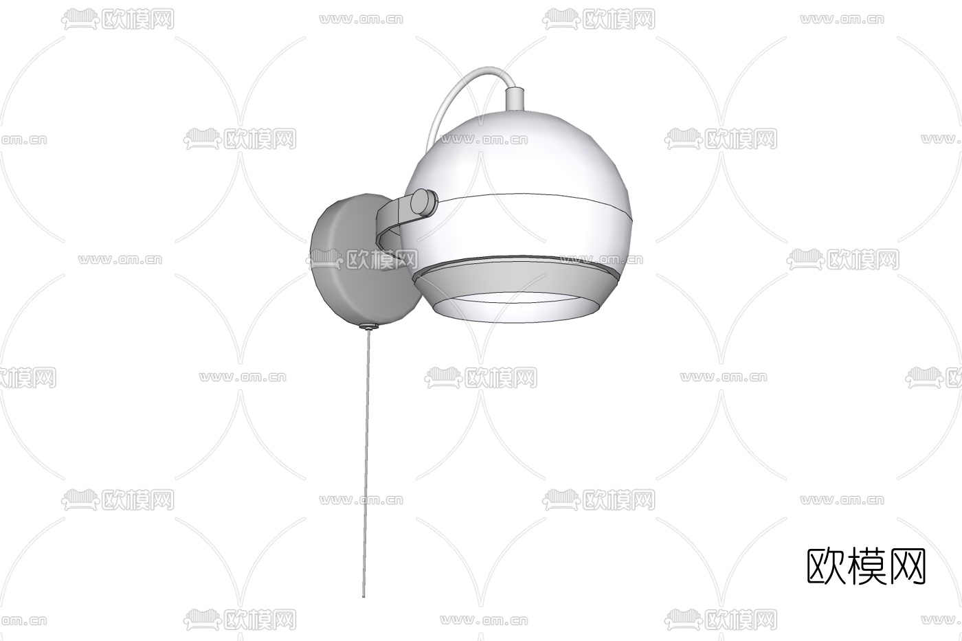 现代金属壁灯免费su模型下载