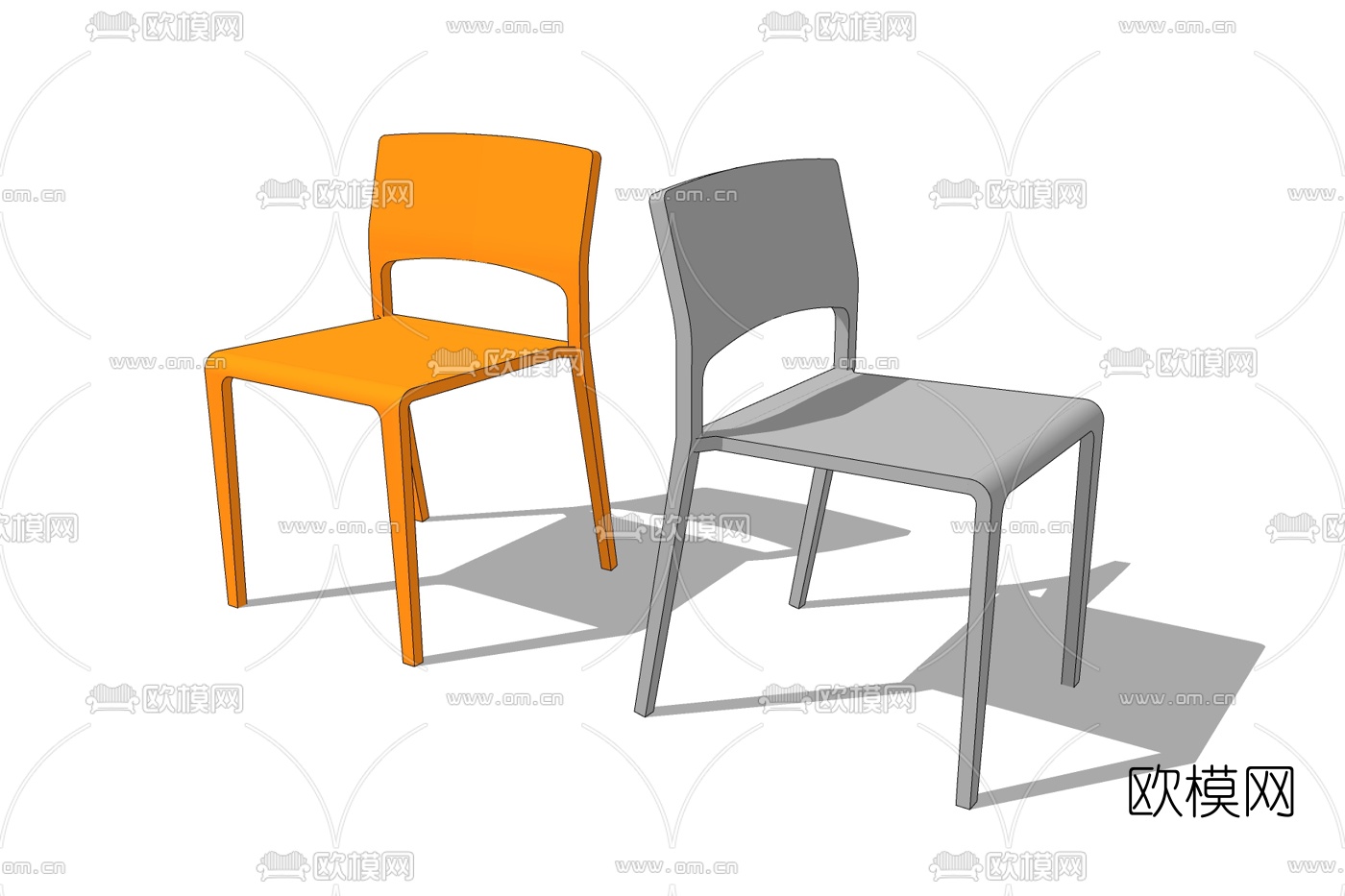 现代实木单椅免费su模型下载