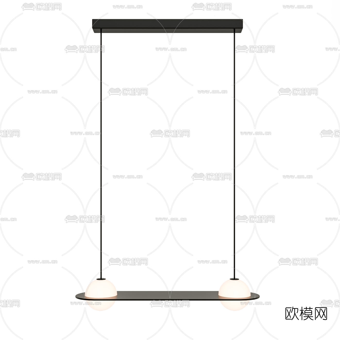 现代简易吊灯组合3d模型
