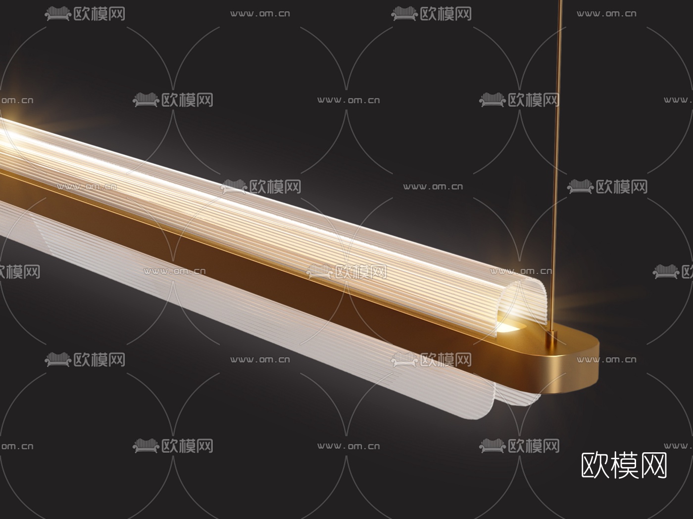 现代金属玻璃吊灯3d模型
