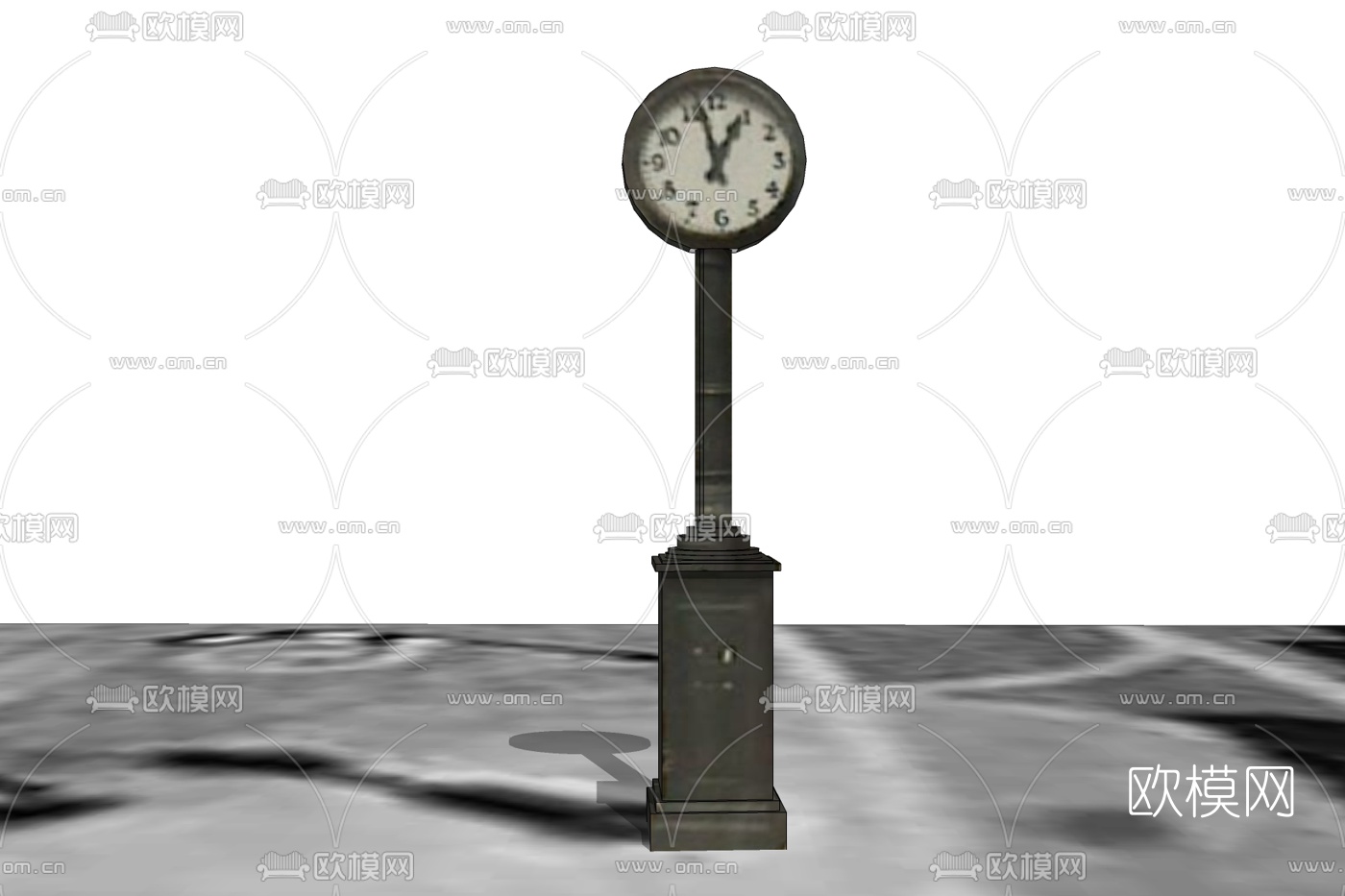欧式金属落地钟表免费su模型下载