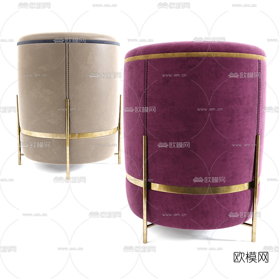 现代布艺凳子3d模型