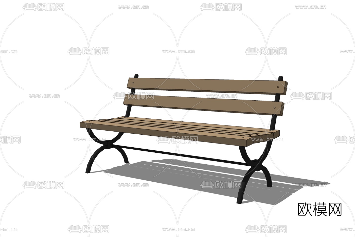 现代实木户外椅免费su模型下载