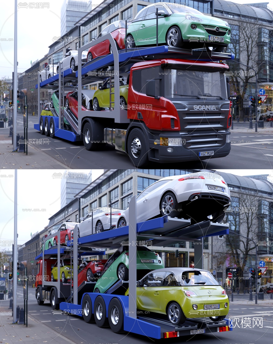 现代运输车卡车3d模型下载