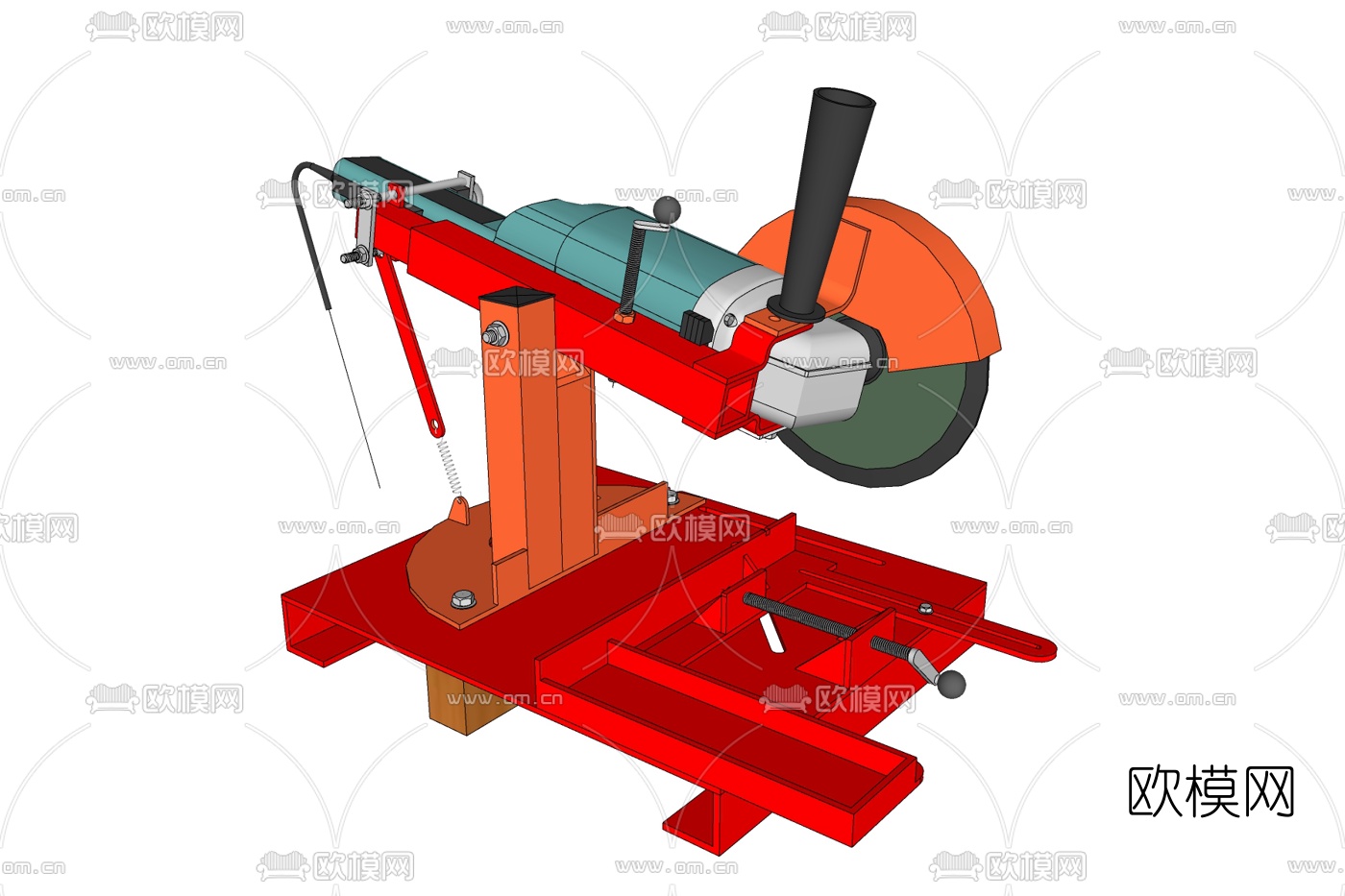 工业风机床免费su模型下载