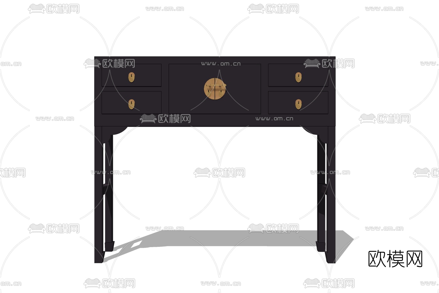 新中式实木端景柜免费su模型下载