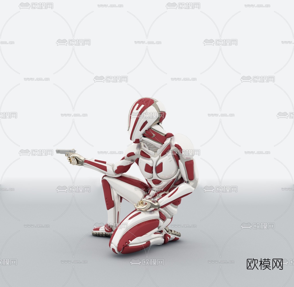 现代游戏角色战士3d模型