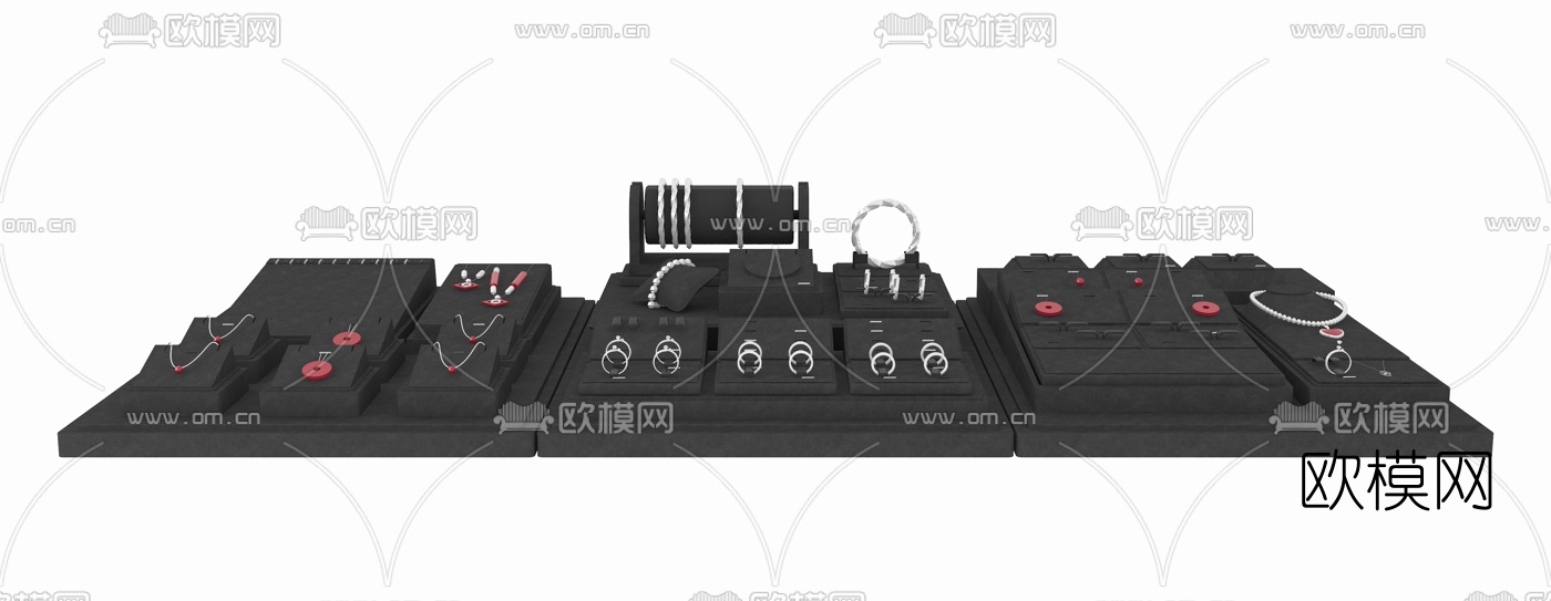 现代珠宝展台首饰盘3d模型