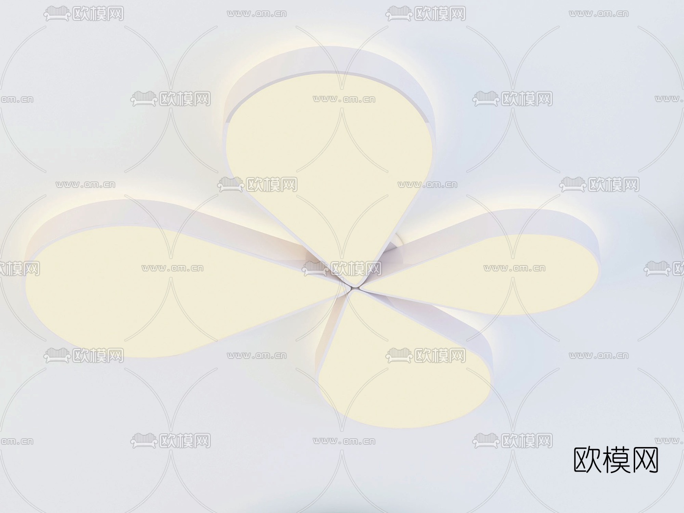 现代花形儿童吸顶灯3d模型下载（渲染图2）