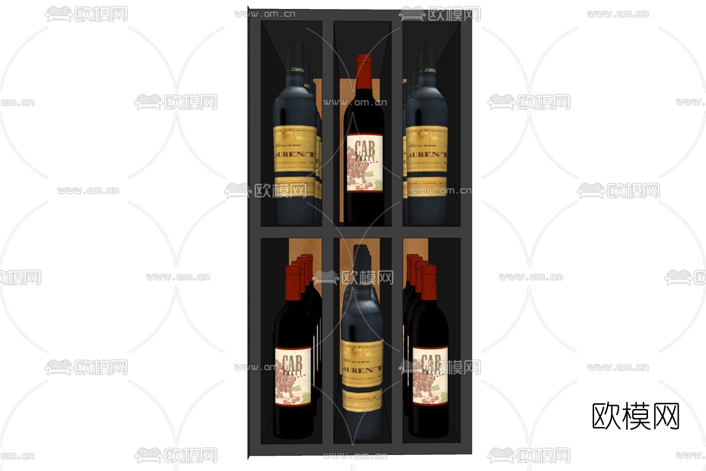 现代实木酒架免费su模型下载