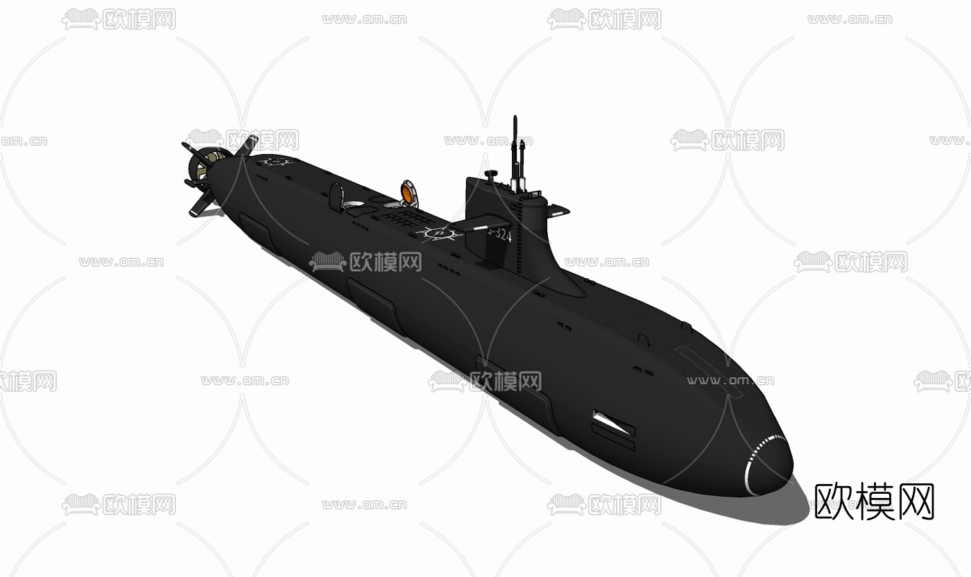 现代潜水艇免费su模型下载
