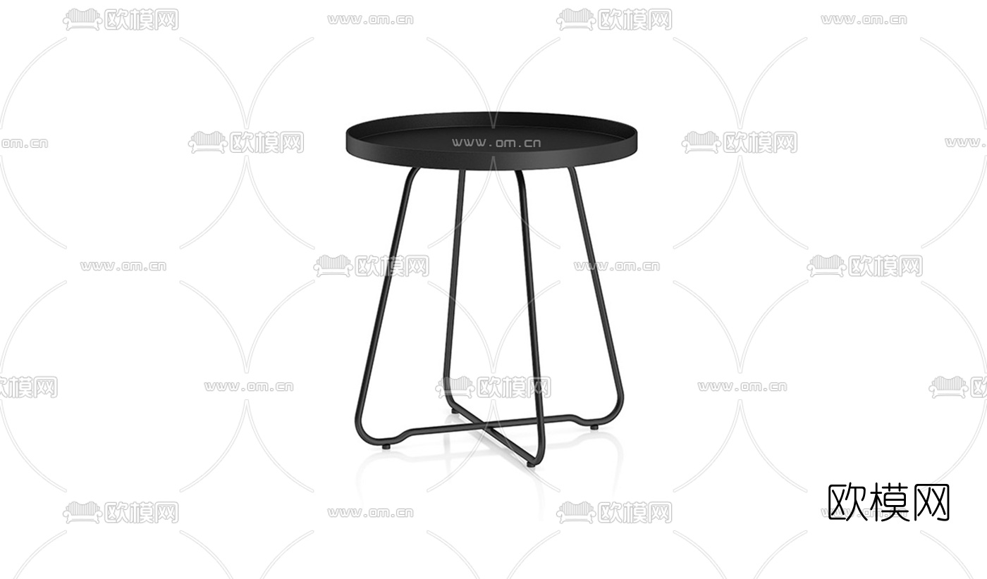 现代金属圆形边几su模型下载